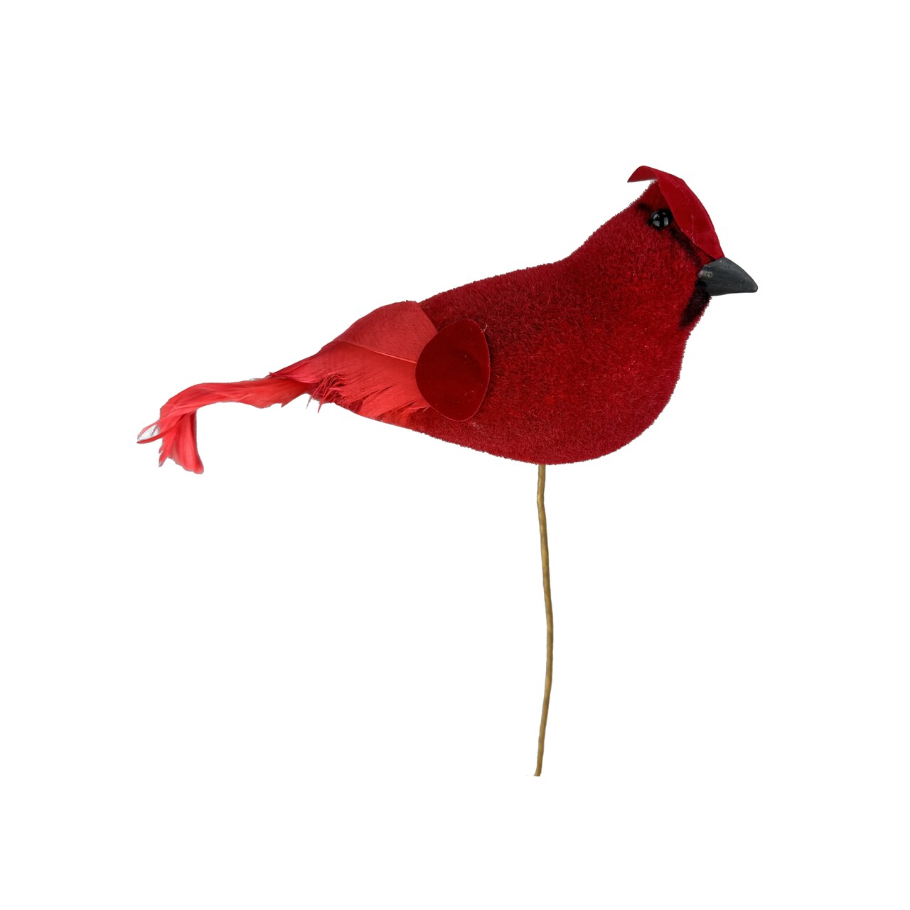 Red Cardinal Pick – 16"H Foam Bird Stem for Wreaths & Holiday Decor-85962RD